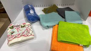 lot 1120 image: Norwex cleaning cloths new, embroidered pillowcase, Smart Home duster new and cleaning cloths