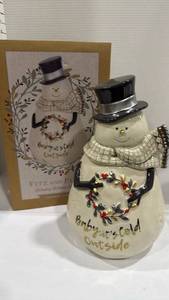lot 1160 image: Fitz and Floyd snowman cookie jar appears new in box