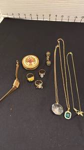 lot 1219 image: Womens jewelry including rings and watch
