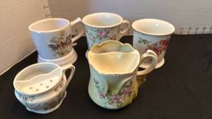 lot 1250 image: Vintage shaving mugs
