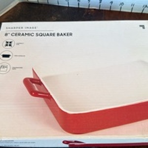 lot 2003 image: Sharper Image 8 inch ceramic square baker new in box
