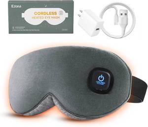 lot 5527 image: Ezona Heated Eye Mask, Cotton Cordless Warm Eye Compress Mask for Dry Eyes