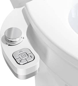 lot 5533 image: Bidet Attachment for Toilet, Dual Nozzles Front & Rear, Non-Electric Chrome