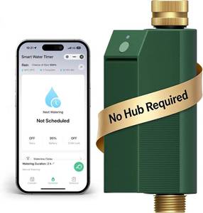 lot 5535 image: MOES WiFi Water Timer for Garden Hose with Flow Meter,No Hub Required