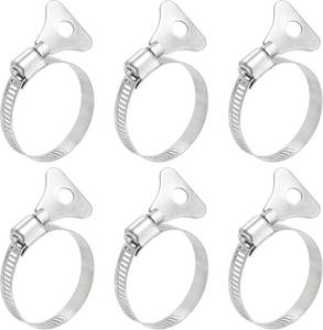 lot 5545 image: uxcell 6Pcs Stainless Steel Hose Clamps, Worm Gear, 25-38mm (1-1-12)