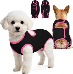 lot 5580 image: IDOMIK Adjustable Dog Surgery Recovery Suit, Anti-Lick Dog Onesie,Black,M