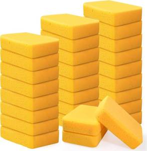 lot 5594 image: 30 Pcs Large Sponges Yellow Car Cleaning Commercial Foam Bulk