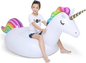 lot 5618 image: Jasonwell Big Inflatable Unicorn Pool Float with Fast Valves Ride-On