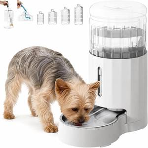 lot 5621 image: CZPET Dog Water Bowl Dispenser 5L, Wider Mouth Gravity Refilling (White)