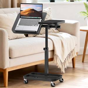 lot 5627 image: Portable Rolling Over Bed Laptop Desk, Adjustable Height and Tilt for Home