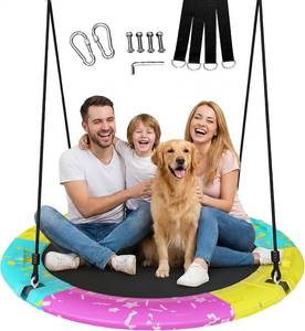 lot 5636 image: Lamerge 43 Inch Saucer Swing, Tree Swing for Kids, 900 lb Capacity