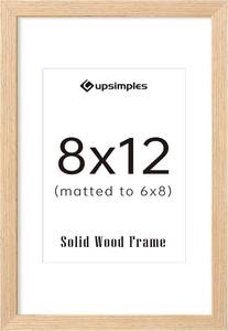 lot 5645 image: upsimples 8x12 Picture Frame Solid Wooden, Nursery Decor, 1Pack Natural