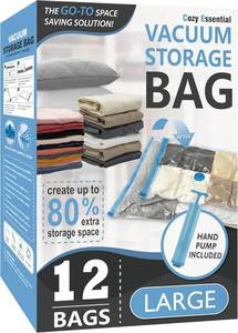lot 5660 image: Vacuum Storage Bags with Hand Pump, Vacuum Seal Space Saver Bags,12 Large