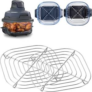 lot 5668 image: 2 Pack Stainless Steel Air Fryer Rack for Ninja Crispi FN101