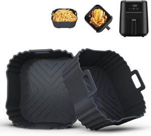 lot 5693 image: 2 Pack Silicone Air Fryer Liners for CHEFMAN 2 Qt & COSORI 2.1 Qt