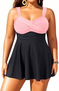 lot 5694 image: Aqua Eve Plus Size Tummy Control Swimdress, Two piece Tankini with Shorts 20W