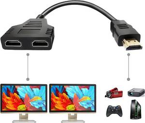 lot 5713 image: BATU Hdmi Splitter Copy Same Content to 2 Displays (Mirror Only Not Expand)