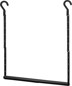 lot 5724 image: STORAGE MANIAC Adjustable Closet Rod for Hanging Clothes, 1 Pack Black