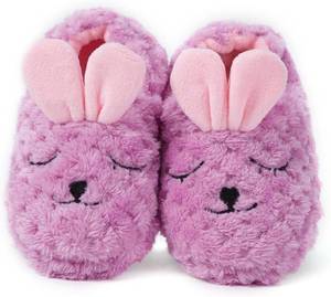 lot 5747 image: Enteer Baby Girls House Slippers with Non-Slip Rubber 5-6