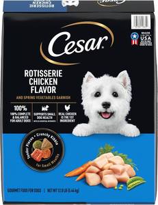lot 5787 image: Cesar Small Breed Dry Dog Food, Chicken & Spring Vegetables Flavor, 12 lb