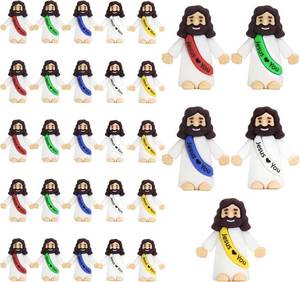 lot 5791 image: 30 Pcs Mini Jesus Figurines, Jesus Figures for Sunday School, Easter Stuffers