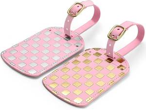 lot 5793 image: Luggage Tags for Suitcases 2 Pack PU Leather Luggage Tag, Travel Essential
