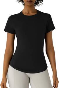lot 5811 image: Womens Athletic Tops Short Sleeve Cropped Slim-Fit Gym T-Shirt Running M