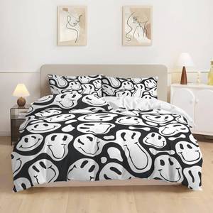 lot 5819 image: Kids Duvet Cover Twin Size, Retro Bedding Set, 3-Pcs Microfiber with Zipper