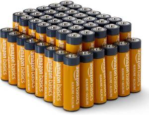 lot 5833 image: Amazon Basics 48-Pack AA Alkaline Batteries, 1.5V, 10yr Life, No Leakage