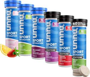lot 5847 image: Nuun Sport  Caffeine Electrolyte Tablets Variety Pack, Non-GMO, 6 Pack