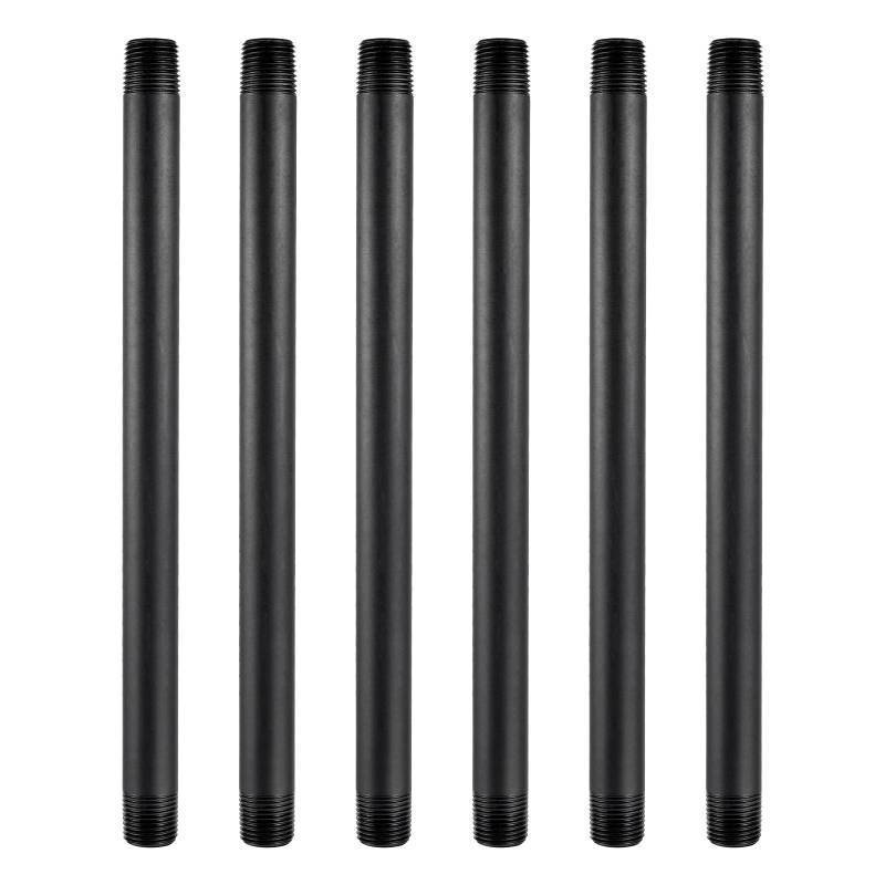lot 18302 image: 6 Pcs 12 Inch Double Male Threaded Head Pipe Riser - Retail $12