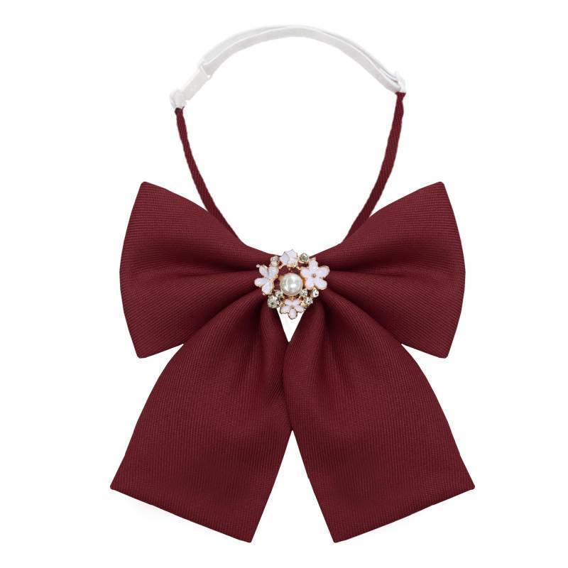 lot 18308 image: Bow Tie for Women, Pre-tied Womens Bowtie with Pearl Adjustable - Retail $10