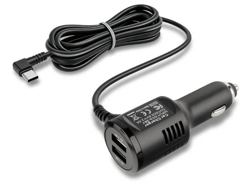 lot 18350 image: USB-C Car Charger for Dash Cam 5V3.5A - Retail $10