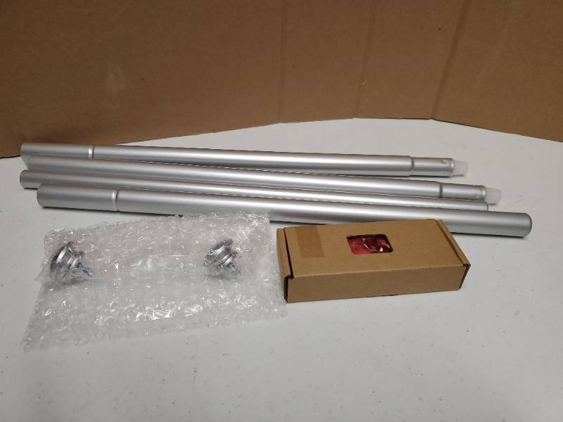 lot 18359 image: Curtain Rods for Windows, 32 to 58 Inch, Silver, Single Drapery Rod - Retail $14