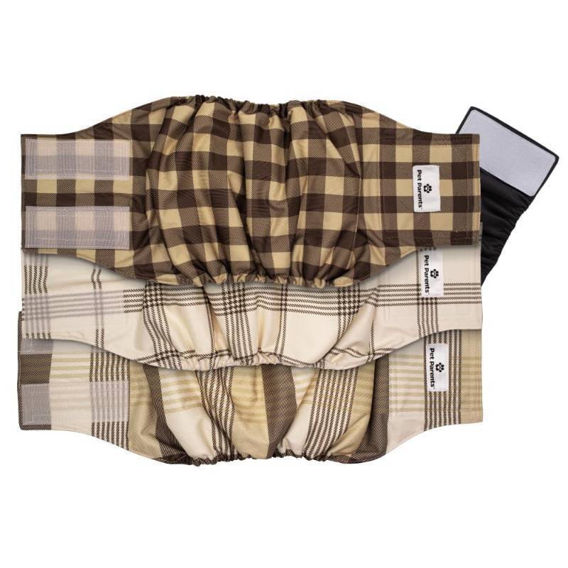 lot 18419 image: Pet Parents Washable Belly Bands for Male Dogs (3pack)  Extenders of Durable Dog Diapers Male, Premium Male Dog Diapers & Dog Wraps (X-Small, Oxford) - Retail $20