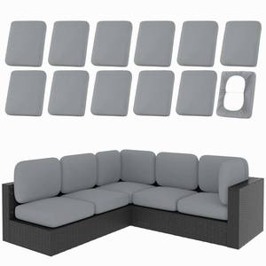 lot 59119 image: 12Pcs Patio Cushion Covers, Stretch Outdoor Couch Cushion Covers - Retail $69