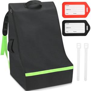 lot 59136 image: Car Seat Bags For Airplane Travel, 600D Thickening Oxford Cloth Durable Car Seat Travel Bag For Air Travel Carseat Cover with Shoulder Straps and 2pcs Luggage Tags For Airplane - Retail $25