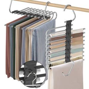 lot 59137 image: 9 Layers Pants Hangers Space Saving Non-Slip Closet Organizer 2 Pack - Retail $20