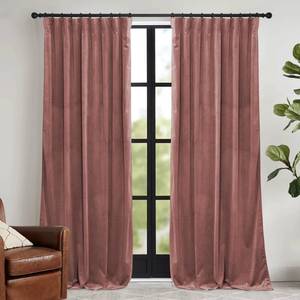 lot 59144 image: Pink Velvet Curtains 72 inches with Hook Belt, Back Tab - Retail $40