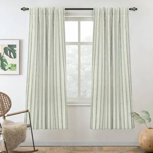lot 59152 image: Farmhouse Stripe Blackout Curtains, W52xL63, Loden Green - Retail $44