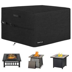 lot 59155 image: Fire Pit Cover 28 x 28 x 24 Inch, Waterproof Windproof Black - Retail $29