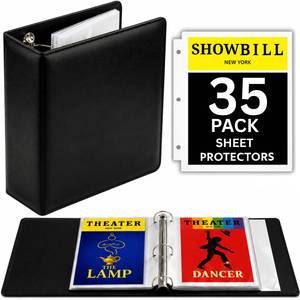 lot 59165 image: Playbill Binder with Sleeves, Broadway Showbill Organizer Gifts for Theater - Retail $25