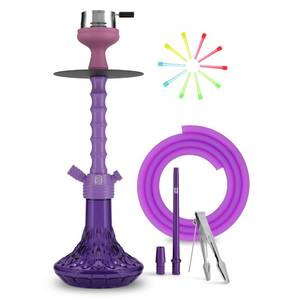 lot 59168 image: Hookah Set Purple with Everything  HMD hookah bowl  Hookah Hose Hookah Tong  Mouth tips  Hookah Accesories are all Included - Retail $30