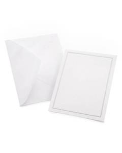 lot 59185 image: Gartner Studios Silver Foil Blank Cards with Envelopes, White, 50 Count - Retail $22