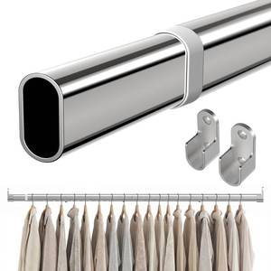 lot 59191 image: Oval Closet Rod 18-40 Inch Adjustable Closet Rods for Hanging Clothes - Retail $17