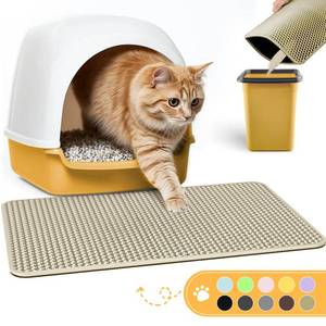 lot 59199 image: Cat Litter Mat, 30 x 24 in, Waterproof, Non-Slip, Beige - Retail $20