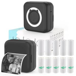lot 1007 image: HUIJUTCHEN Christmas Mini Photo Printer - Portable Pocket Sticker Printers for iPhone Thermal Printer with 10 Rolls Thermal Paper for Photo, Memo, Journal - Red - Retail $105