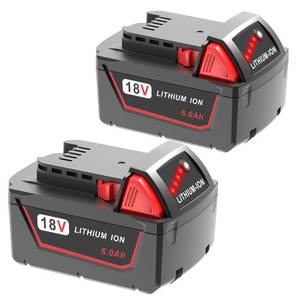 lot 1025 image: FORBETER 2pack 6.0Ah 18v Battery Replacement for Milwaukee m18 Battery 48-11-1850 48-11-1860, Compatible with Milwaukee M18 Cordless Power Tools,15C Discharge Rate - Retail $55