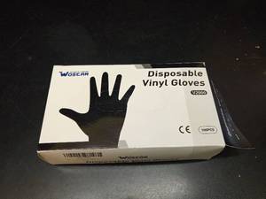 lot 1029 image: Woscar Disposable Vinyl Gloves V2000 100 Count Large - Retail $0