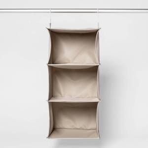 lot 1039 image: 3 Shelf Hanging Closet Organizer Gray - Room Essentials Hanging Storage, Closet Organization, 18 lb Capacity - Retail $14